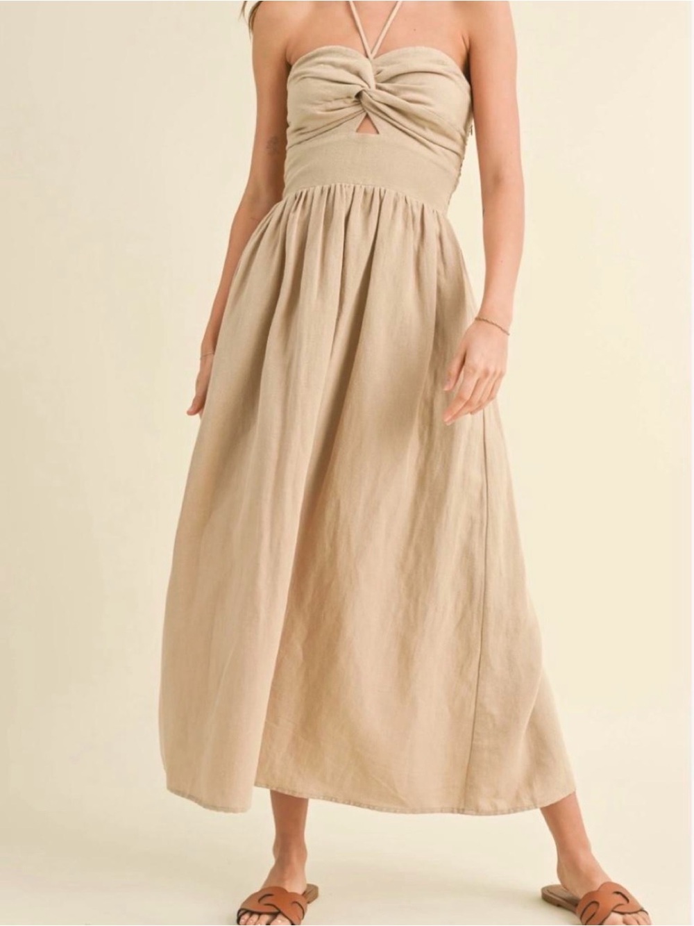 NWT Miou Muse Halter long Dress Thread Seed Sz S